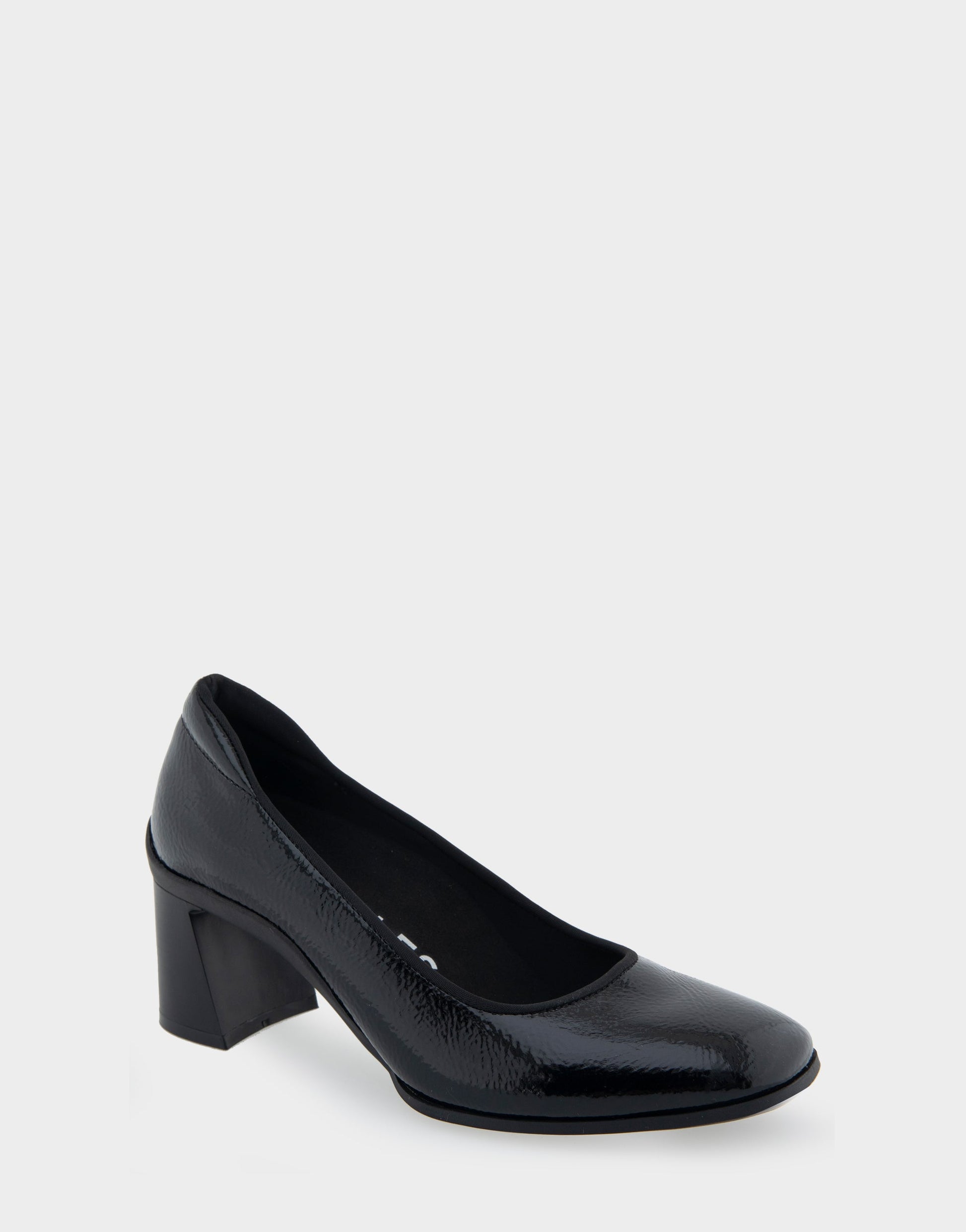Aerosoles Casta Black Patent Faux Leather Mid Heel Pump