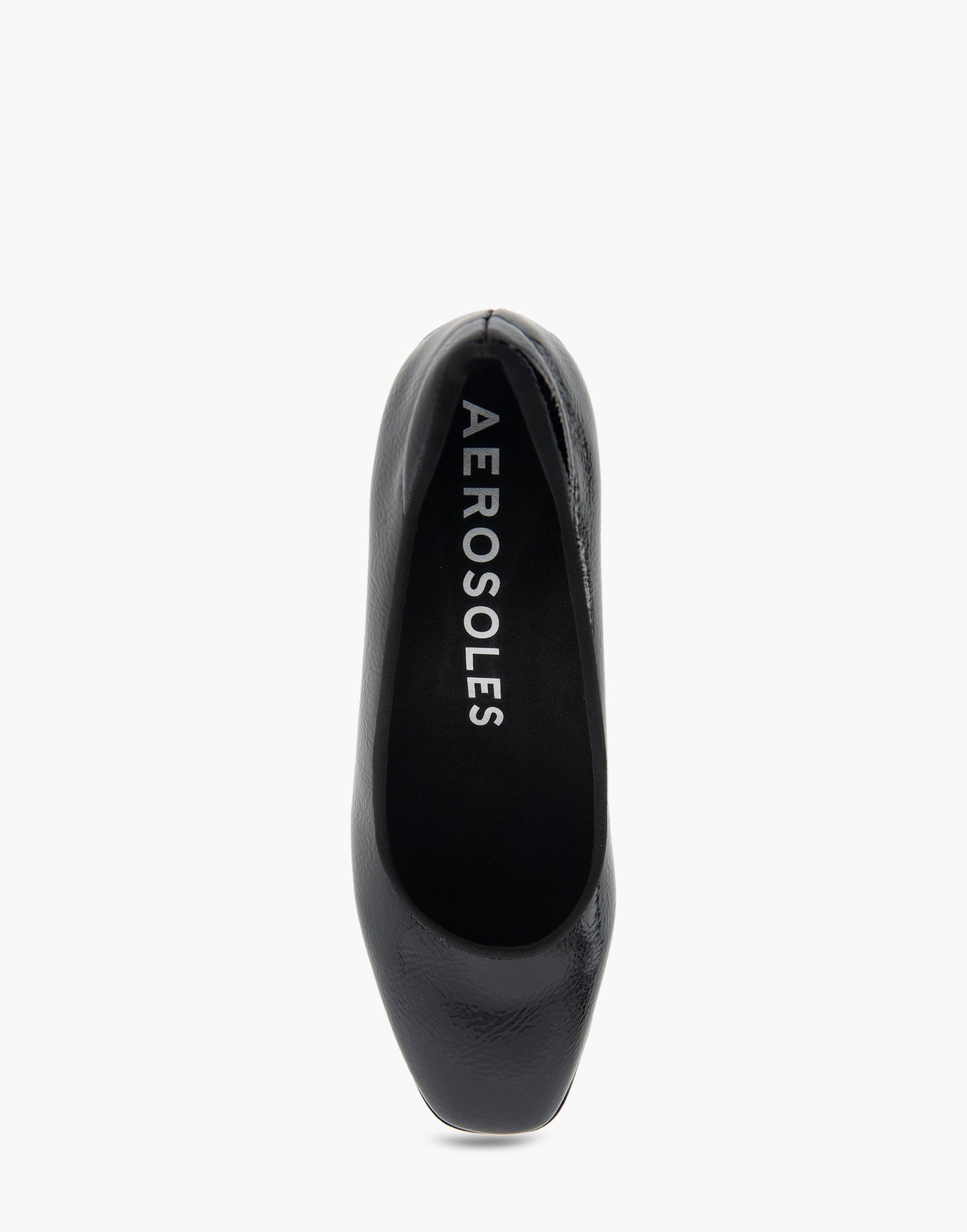 Aerosoles Casta Black Patent Faux Leather Mid Heel Pump