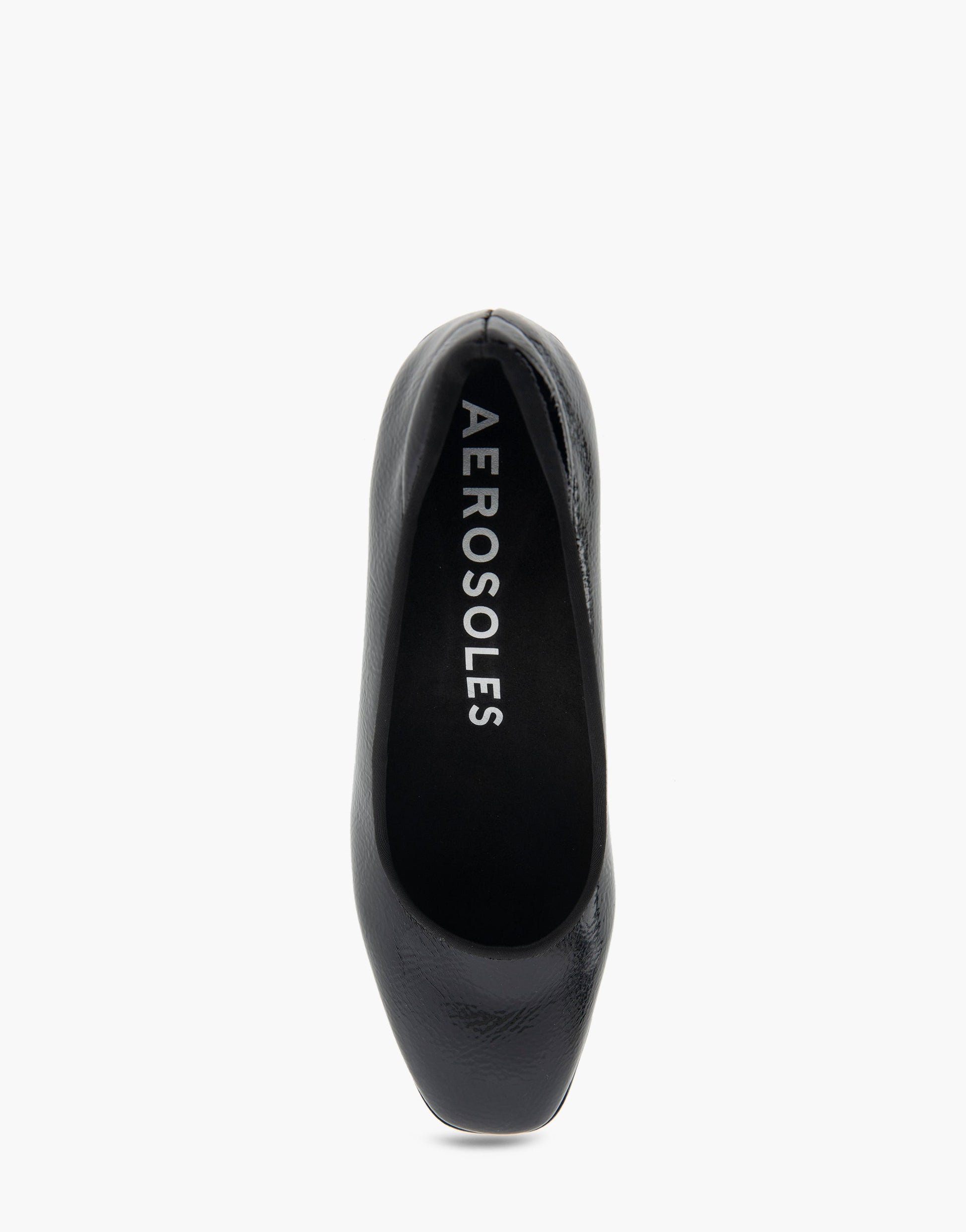 Aerosoles Casta Black Patent Faux Leather Mid Heel Pump