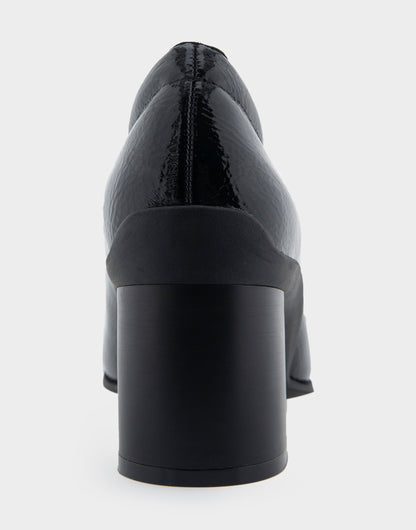 Aerosoles Casta Black Patent Faux Leather Mid Heel Pump