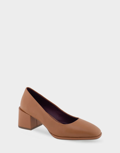 Aerosoles Alae Tan Genuine Leather Mid Heel Pump