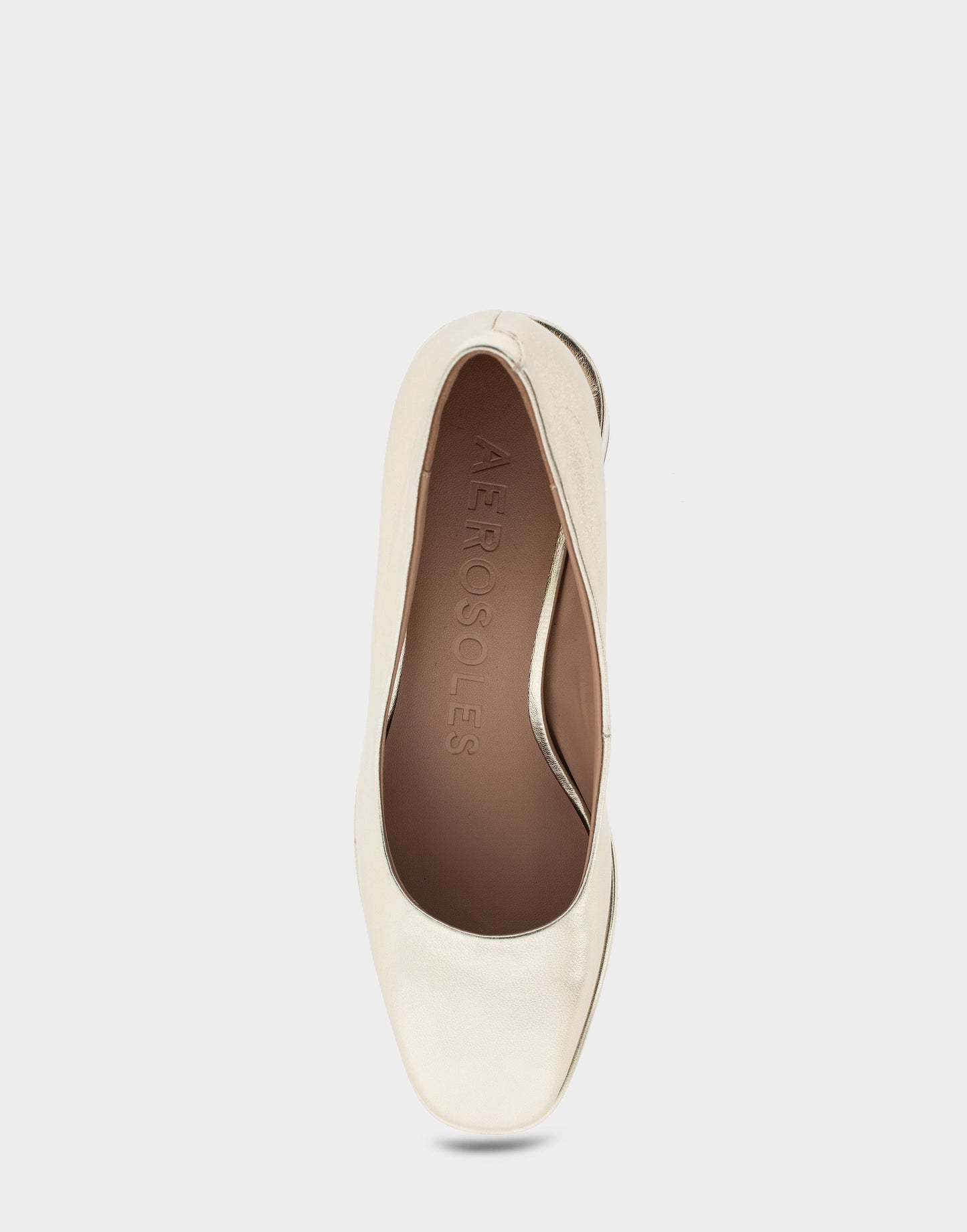 Aerosoles Alae Soft Gold Genuine Leather Mid Heel Pump