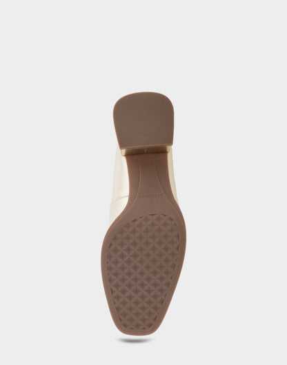 Aerosoles Alae Soft Gold Genuine Leather Mid Heel Pump