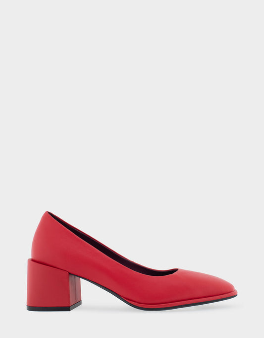 Aerosoles Alae Racing Red Genuine Leather Mid Heel Pump
