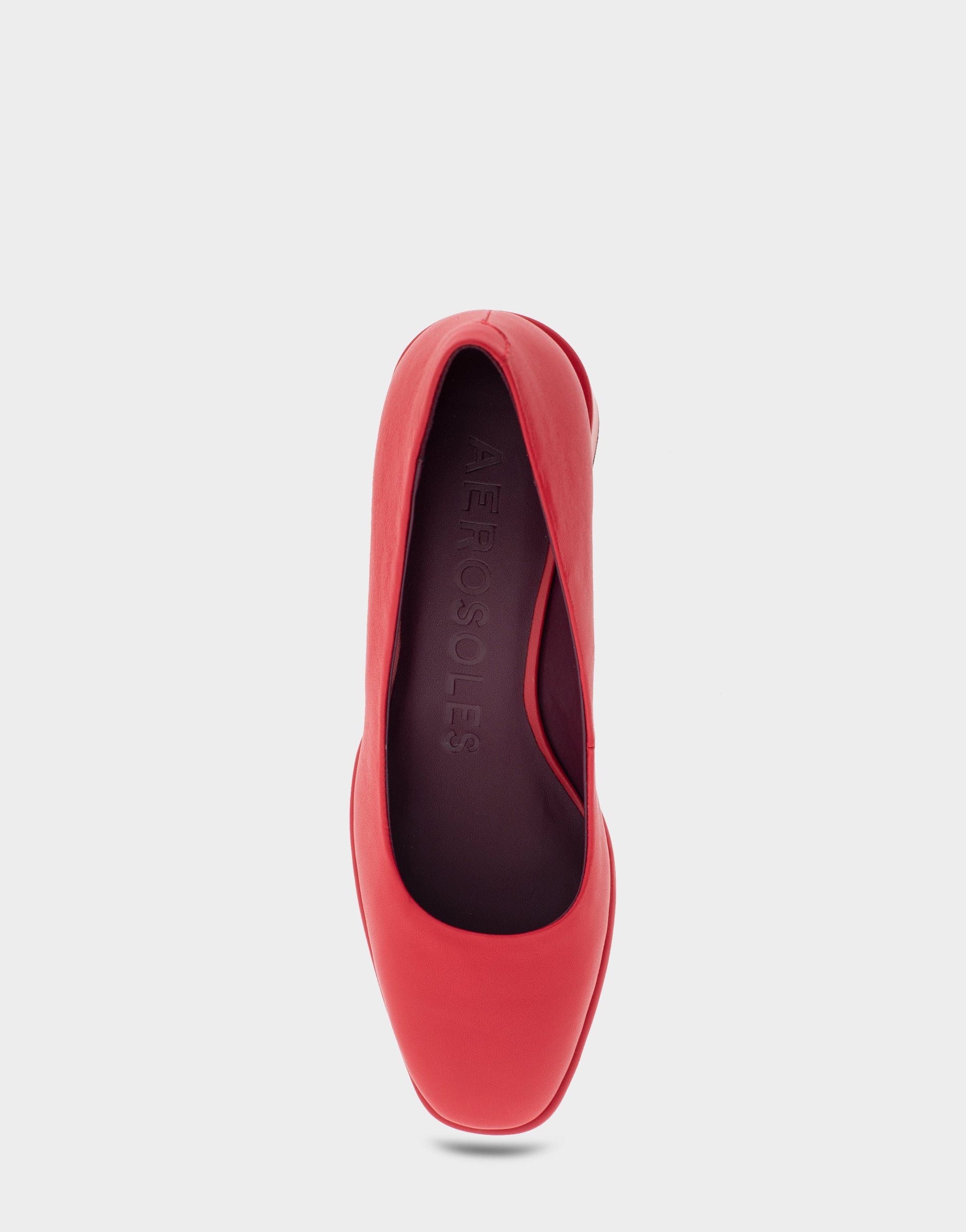 Aerosoles Alae Racing Red Genuine Leather Mid Heel Pump