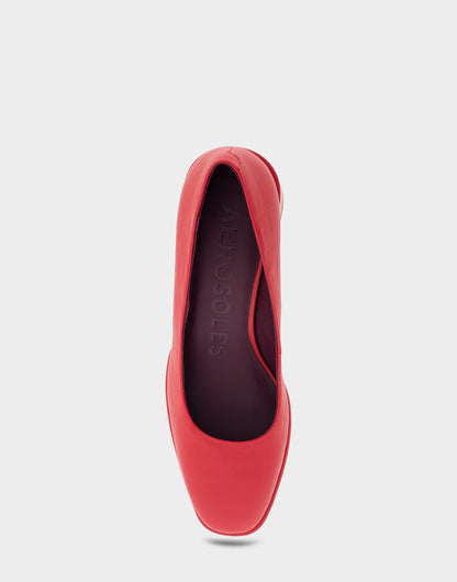Aerosoles Alae Racing Red Genuine Leather Mid Heel Pump