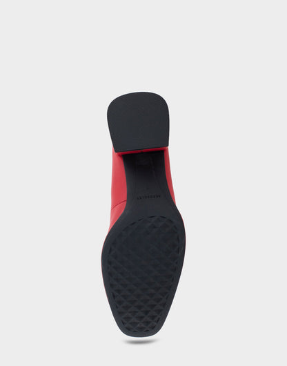 Aerosoles Alae Racing Red Genuine Leather Mid Heel Pump