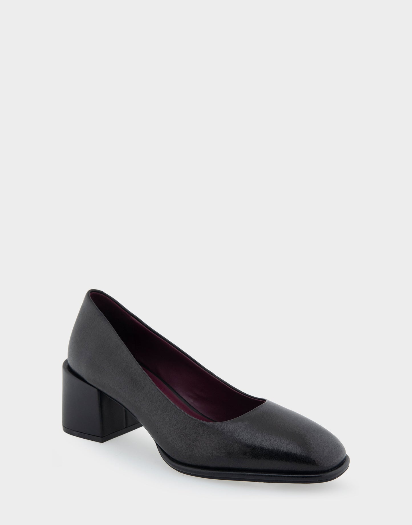 Aerosoles Alae Black Genuine Leather Mid Heel Pump