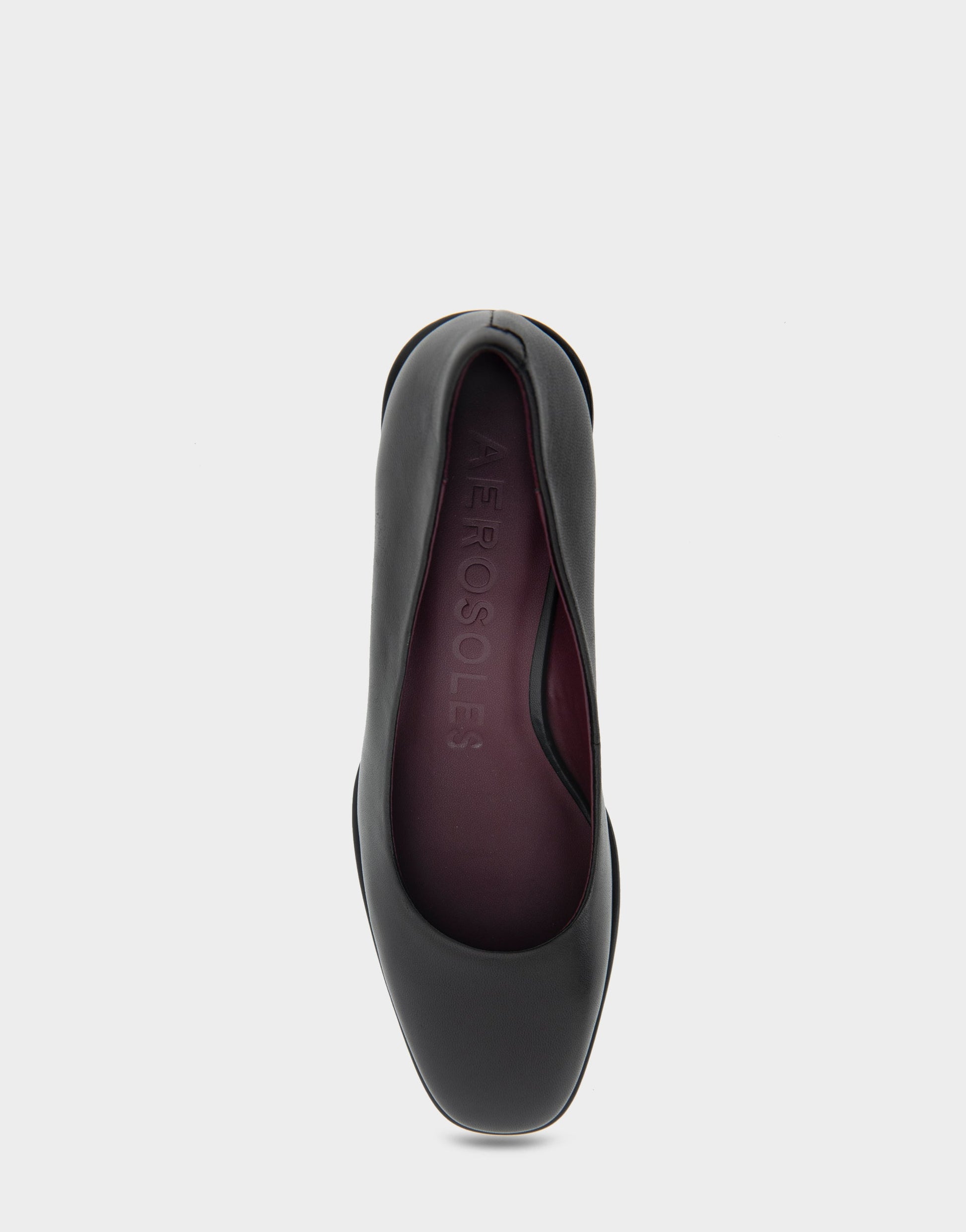 Aerosoles Alae Black Genuine Leather Mid Heel Pump
