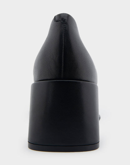 Aerosoles Alae Black Genuine Leather Mid Heel Pump