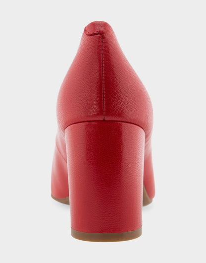 Aerosoles Betsy Racing Red Leather Mid Heel Pump