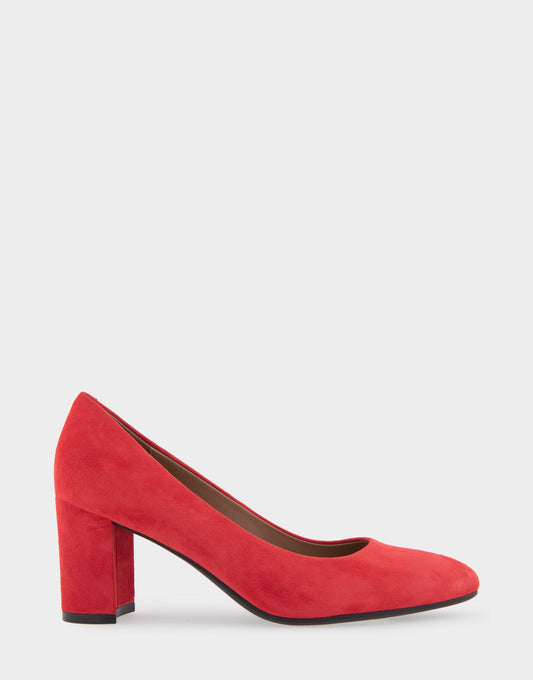 Aerosoles Betsy Red Genuine Suede Mid Heel Pump
