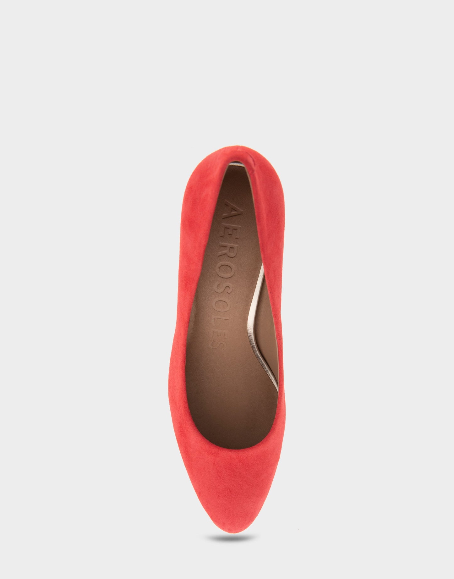 Aerosoles Betsy Red Genuine Suede Mid Heel Pump
