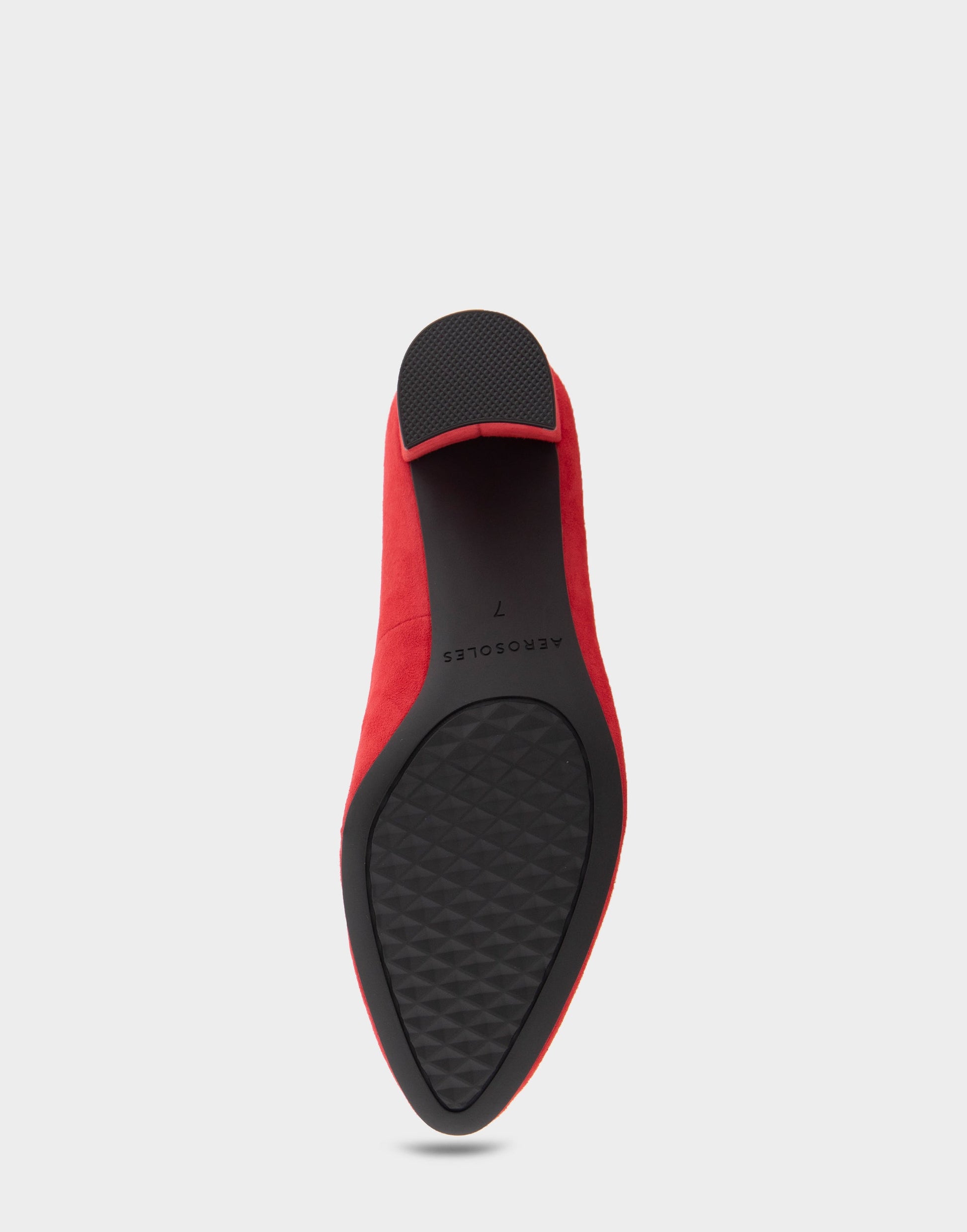 Aerosoles Betsy Red Genuine Suede Mid Heel Pump