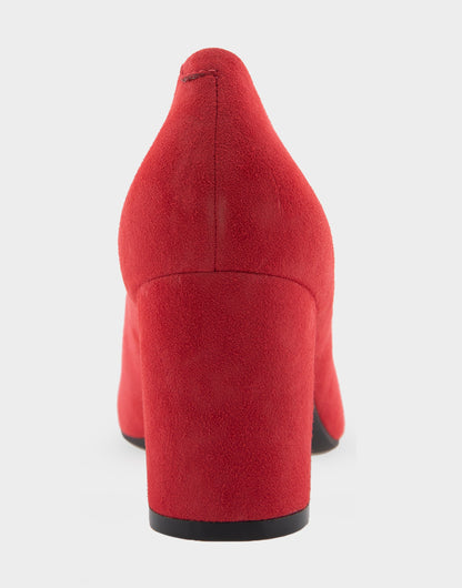 Aerosoles Betsy Red Genuine Suede Mid Heel Pump
