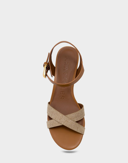 Aerosoles Women's Low Heeled Sandal in Natural Linen
