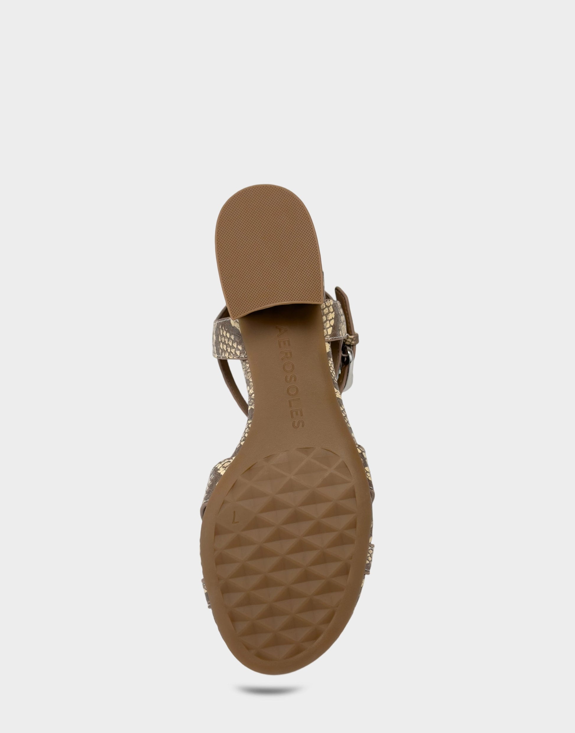 Aerosoles Women's Heeled Sandal in Pale Yellow Faux Snake Print