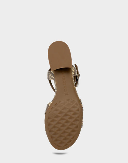 Aerosoles Women's Heeled Sandal in Pale Yellow Faux Snake Print