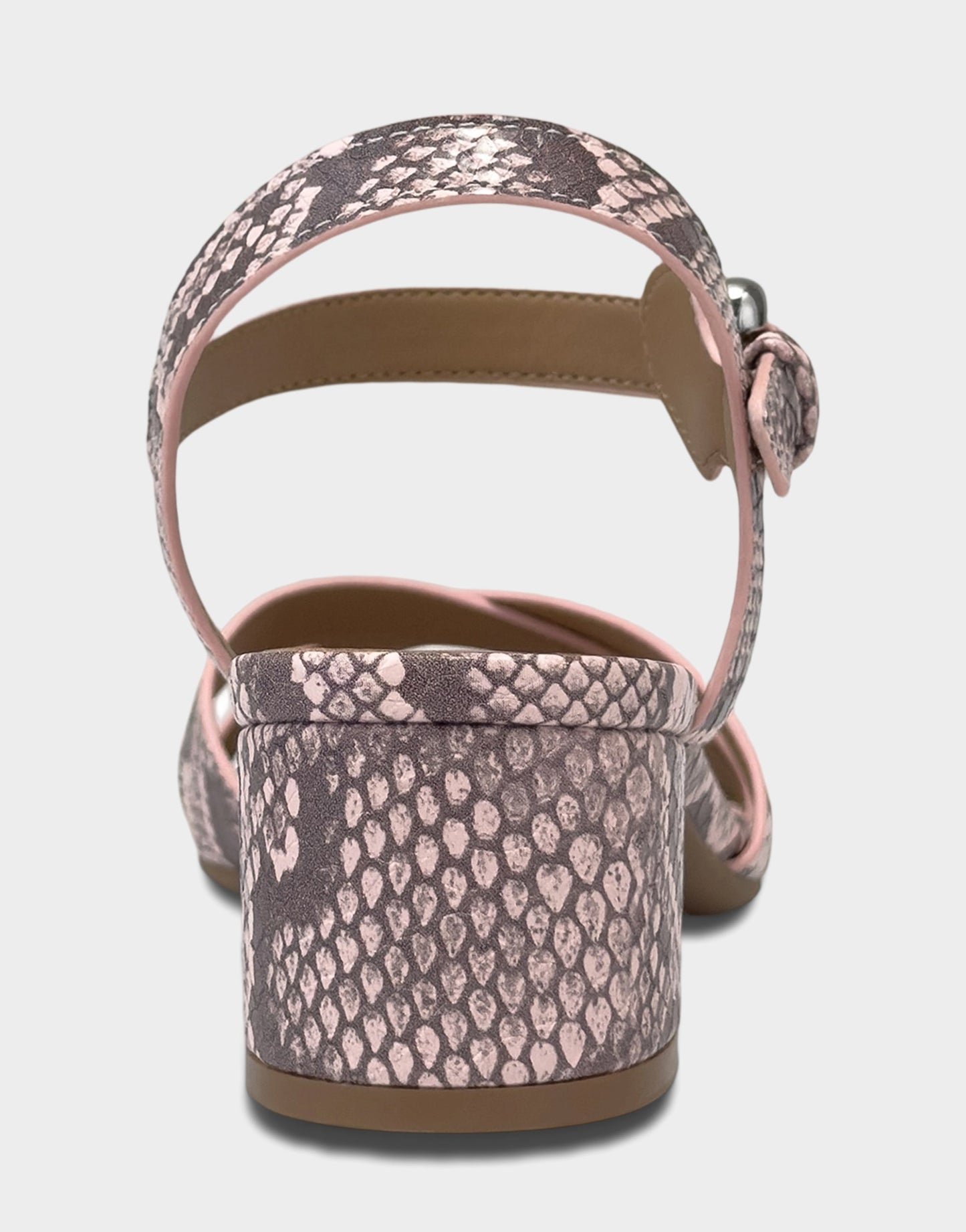 Aerosoles Women's Heeled Sandal in Pale Pink Faux Snake Print