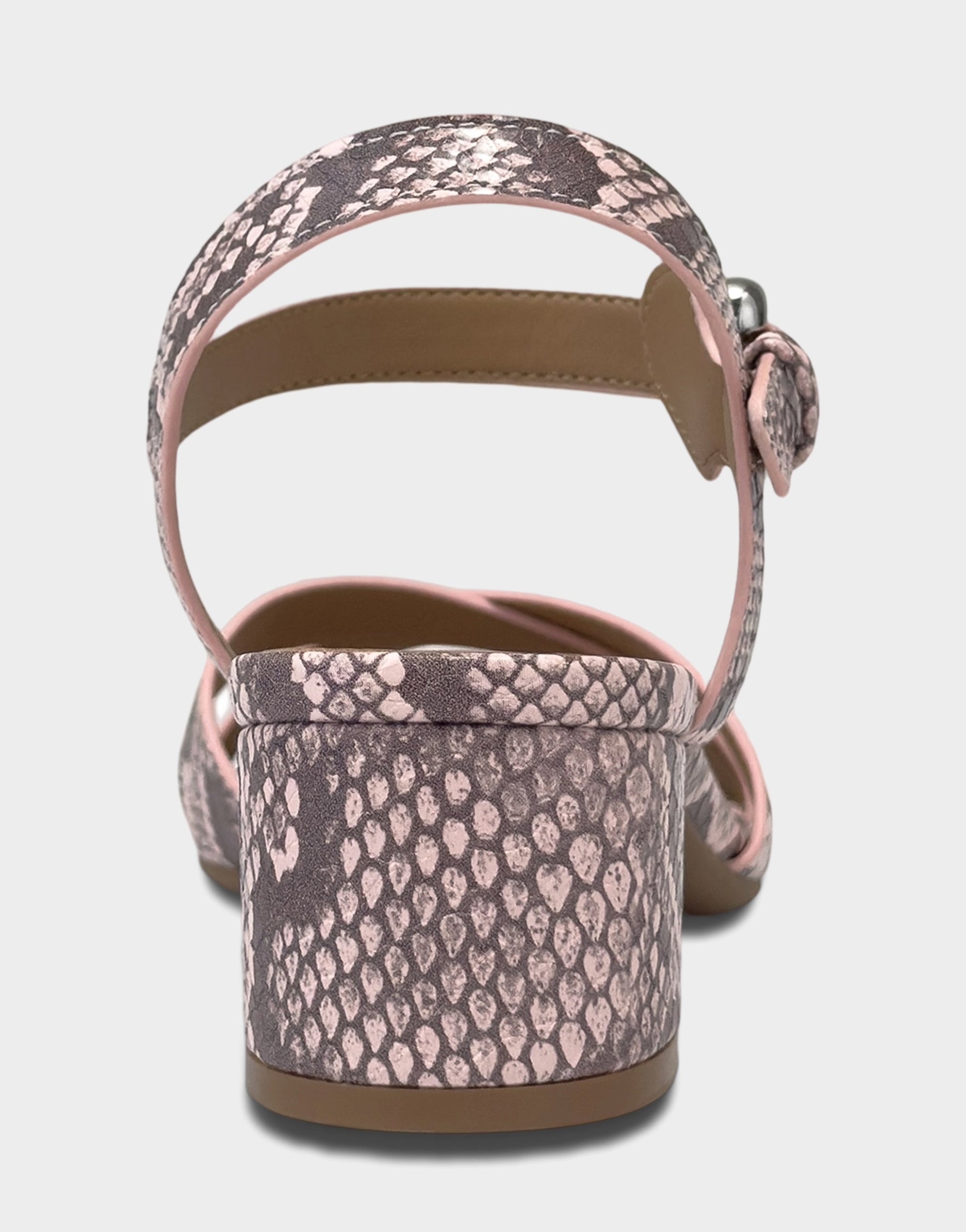 Aerosoles Women's Heeled Sandal in Pale Pink Faux Snake Print