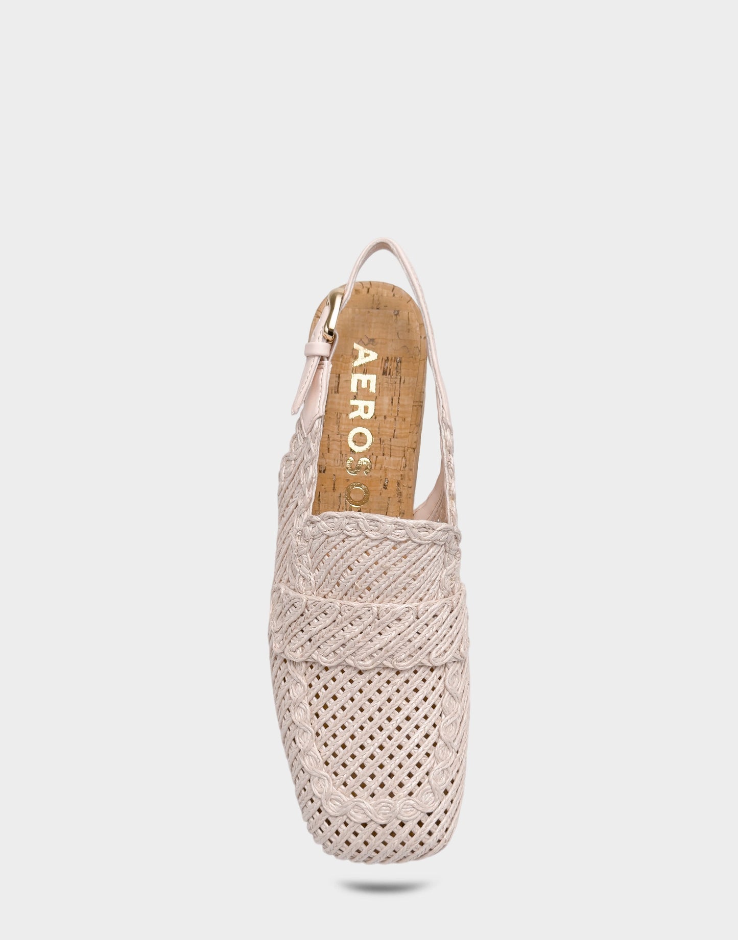 Aerosoles Santina Platform Slingback Loafer In Pale Pink Embroidered Raffia