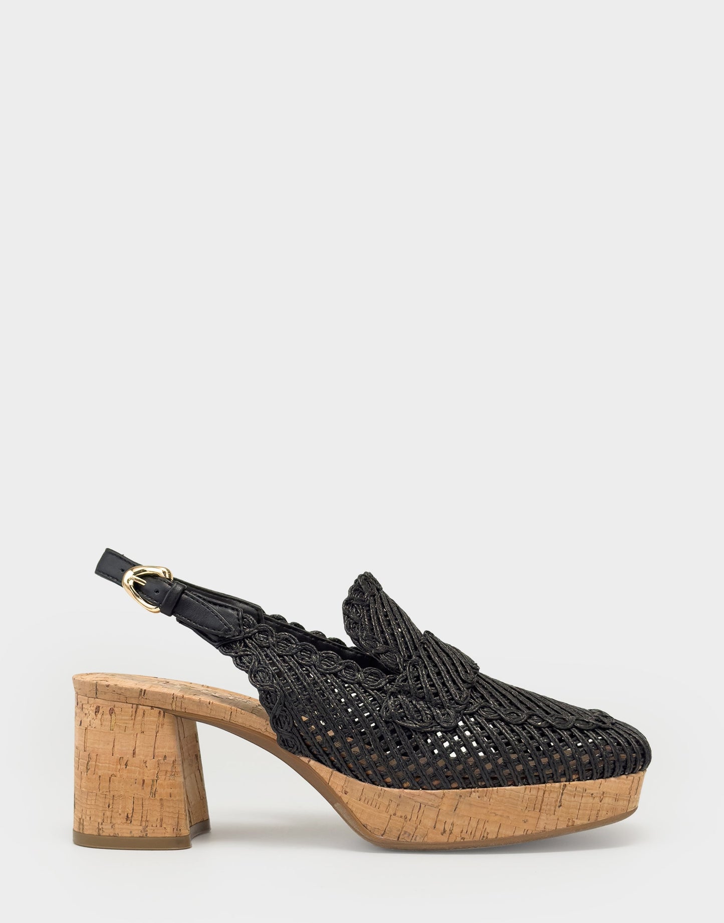 Aerosoles Santina Platform Slingback Loafer In Black Raffia