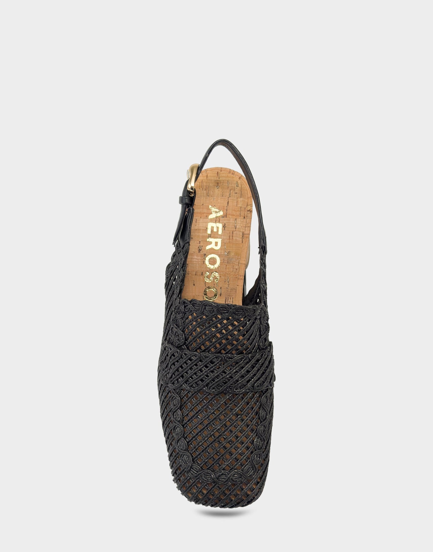 Aerosoles Santina Platform Slingback Loafer In Black Raffia