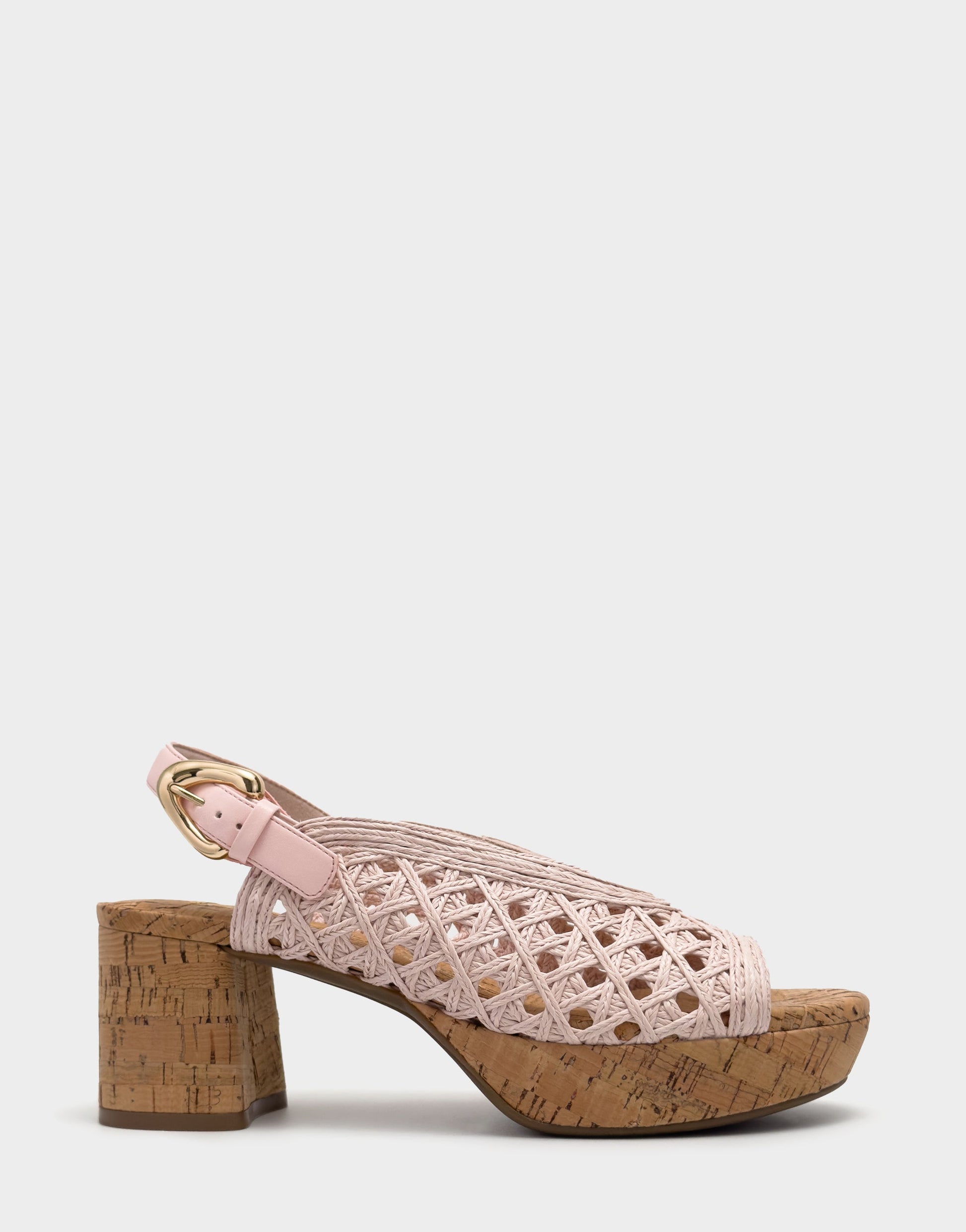 Aerosoles Women's Platform Sandal In Pale Pink Embroidered Raffia