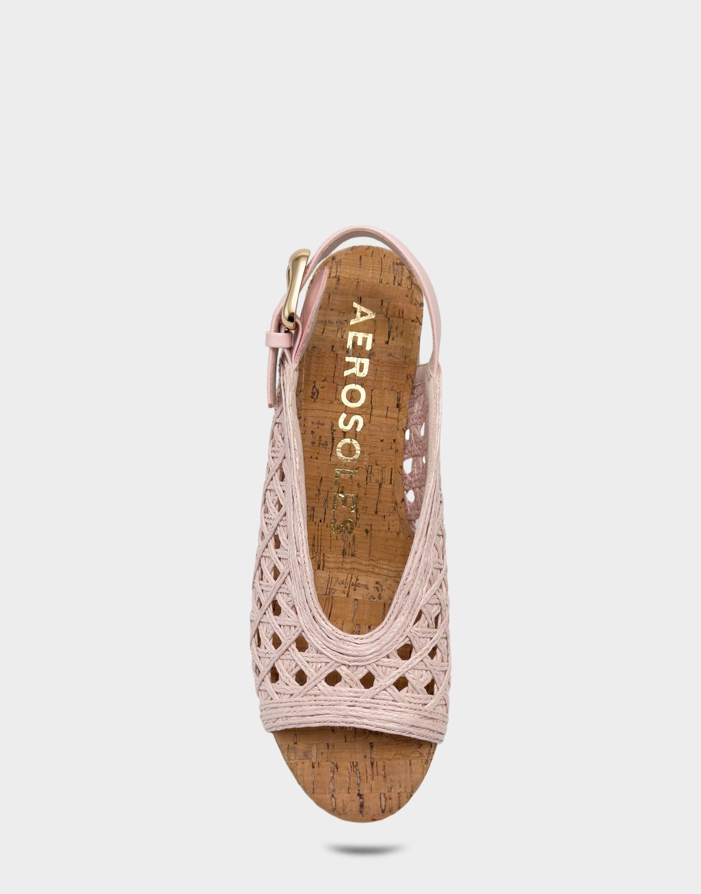 Aerosoles Women's Platform Sandal In Pale Pink Embroidered Raffia