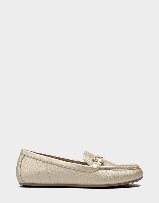 Aerosoles Women's Casual Loafer in Soft Gold Faux Metallic Pebbled