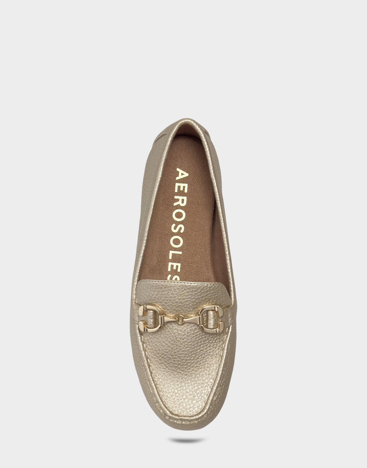 Aerosoles Women's Casual Loafer in Soft Gold Faux Metallic Pebbled