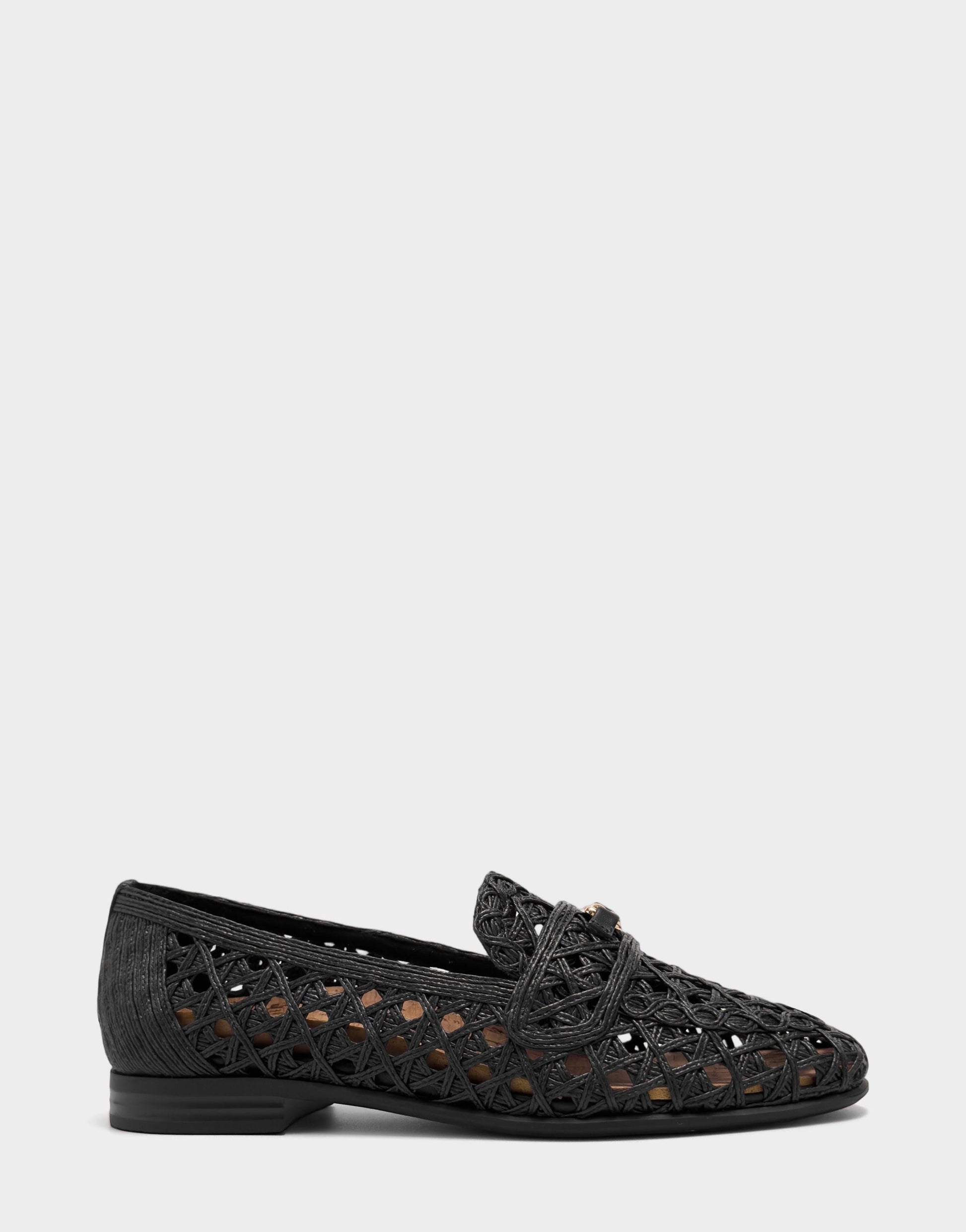 Aerosoles Women's Dress Flat in Black Faux Raffia