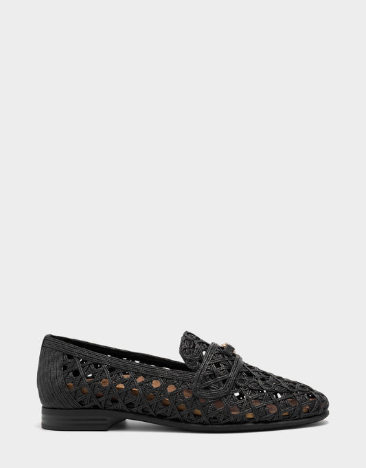 Aerosoles Women's Dress Flat in Black Faux Raffia