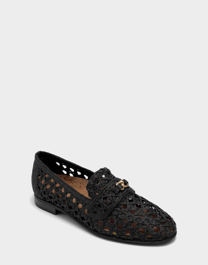 Aerosoles Women's Dress Flat in Black Faux Raffia