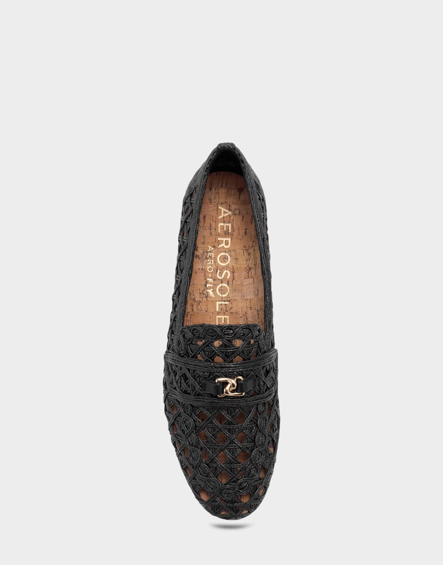 Aerosoles Women's Dress Flat in Black Faux Raffia