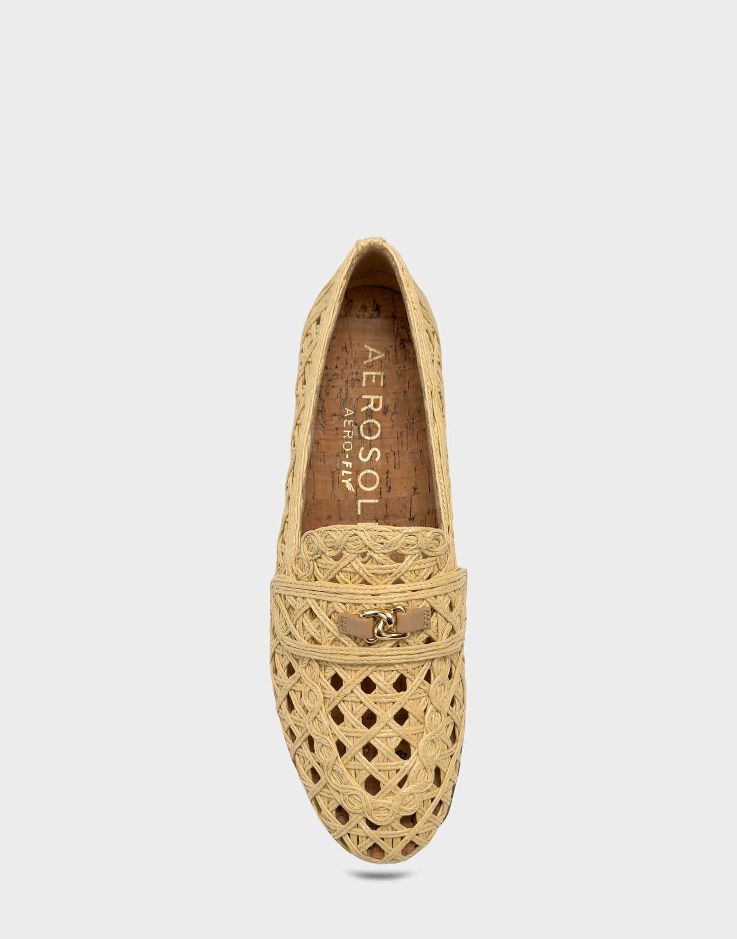 Aerosoles Women's Dress Flat in Natural Faux Raffia