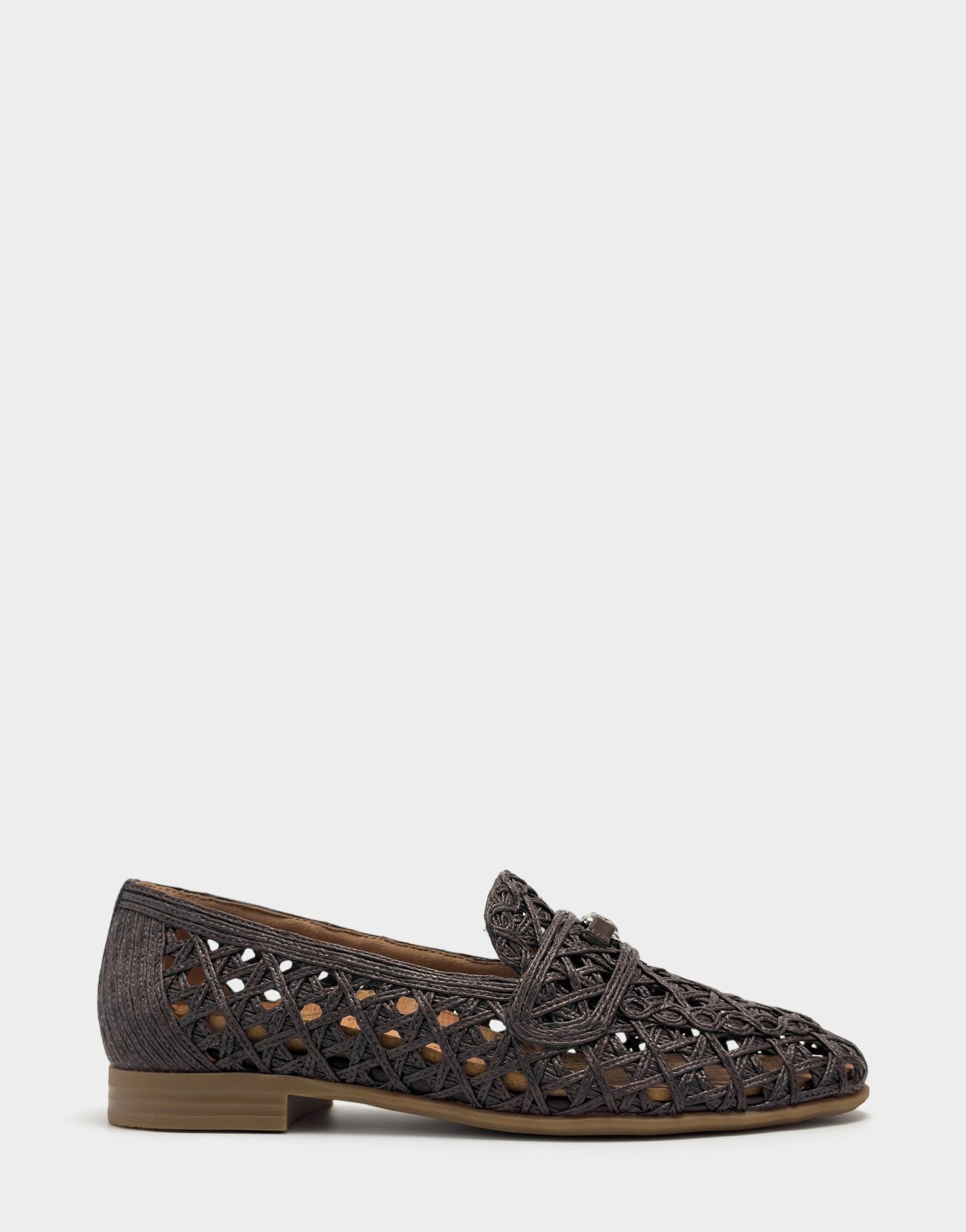 Aerosoles Women's Dress Flat in Dark Brown Faux Raffia