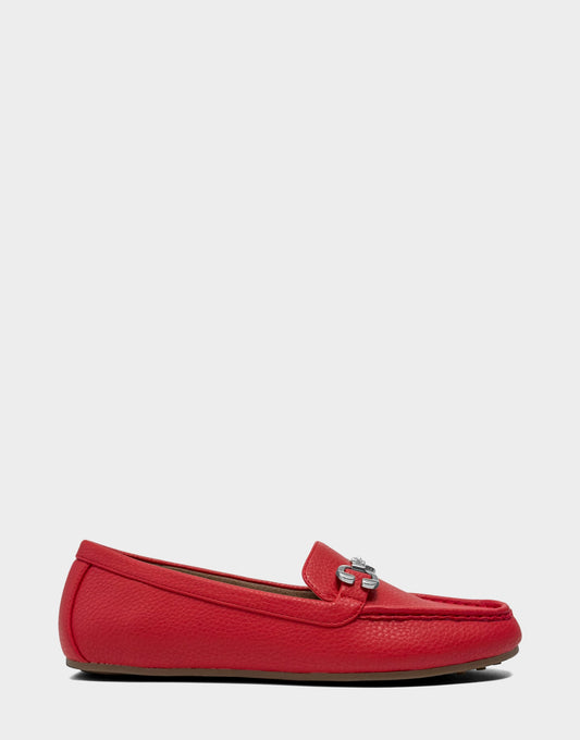 Aerosoles Women's Casual Loafer in Rich Red Faux Pebbled