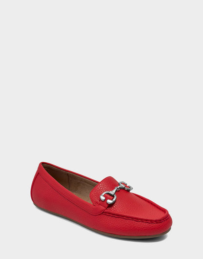 Aerosoles Women's Casual Loafer in Rich Red Faux Pebbled