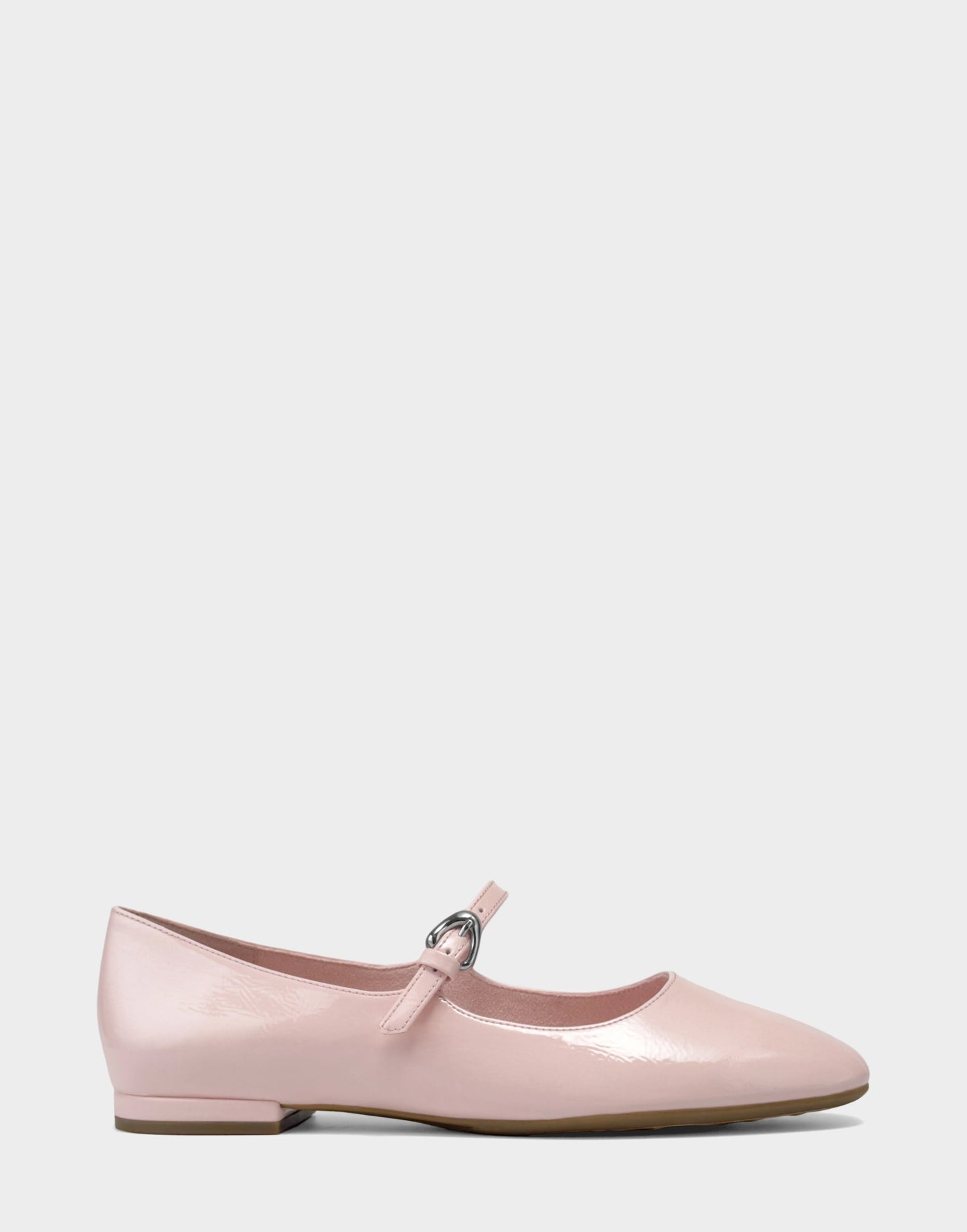 Aerosoles Women's Casual Flat in Pale Pink Faux Crinkle Patent