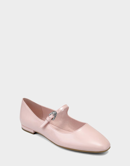 Aerosoles Women's Casual Flat in Pale Pink Faux Crinkle Patent
