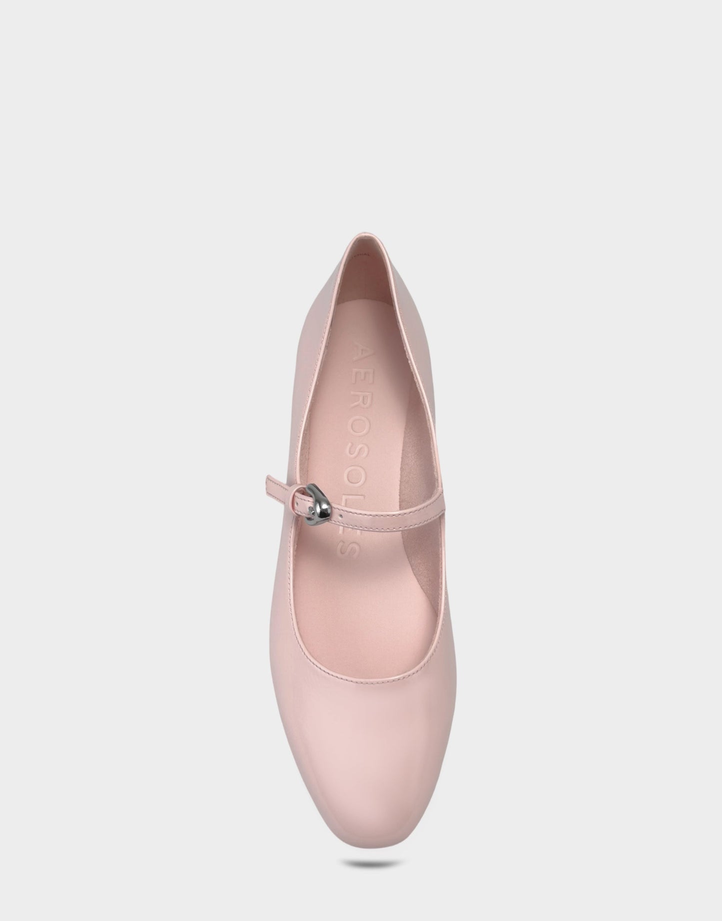Aerosoles Women's Casual Flat in Pale Pink Faux Crinkle Patent