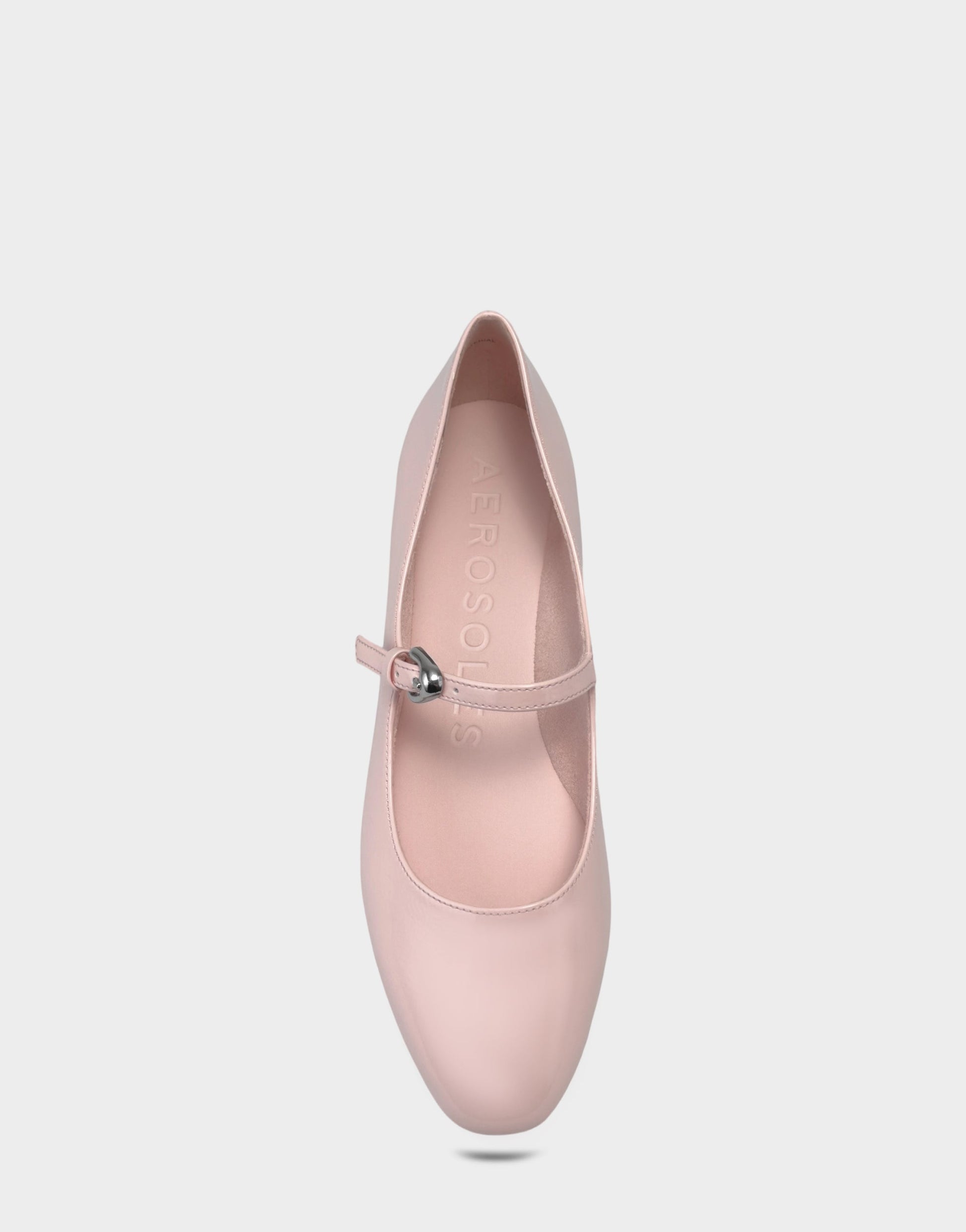Aerosoles Women's Casual Flat in Pale Pink Faux Crinkle Patent