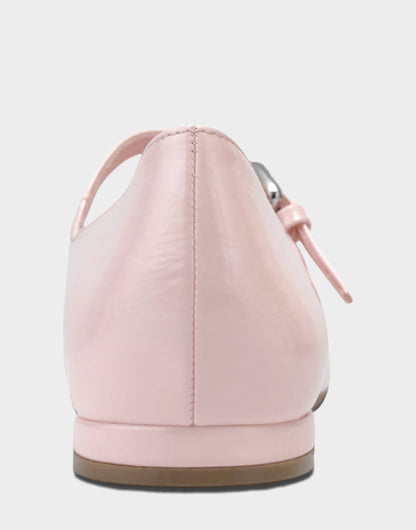 Aerosoles Women's Casual Flat in Pale Pink Faux Crinkle Patent