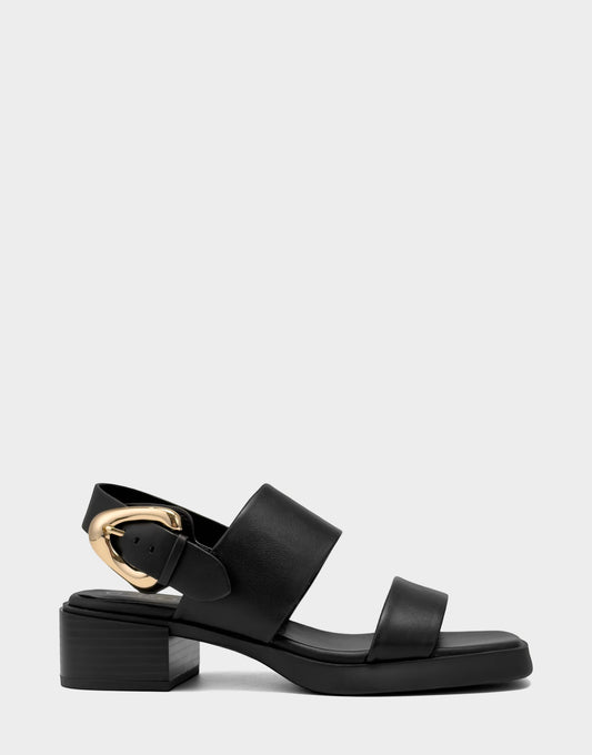 Aerosoles Women's Heeled Sandal in Black Faux Soft Leather