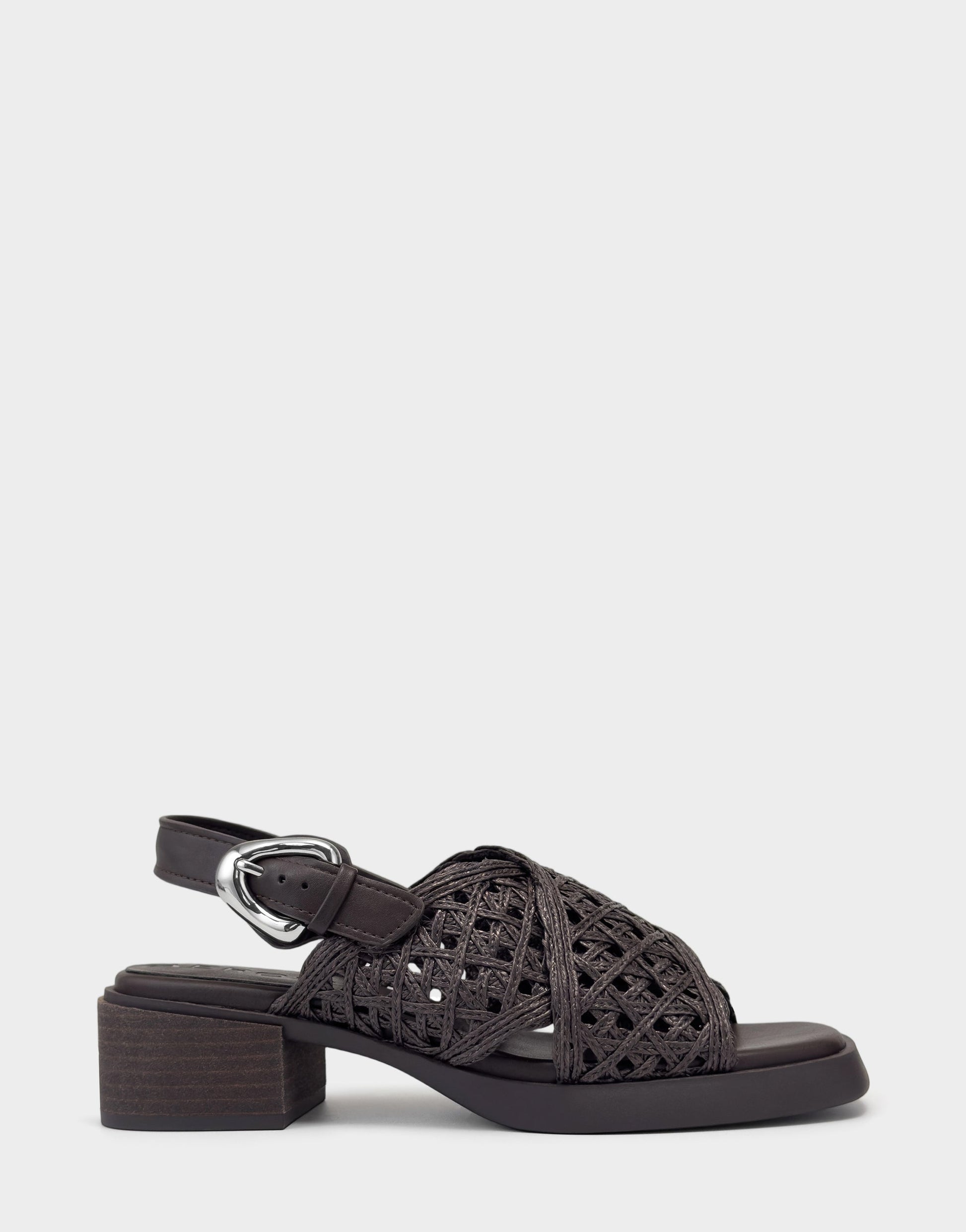 Aerosoles Demi Sandal In Dark Brown Crochet Raffia