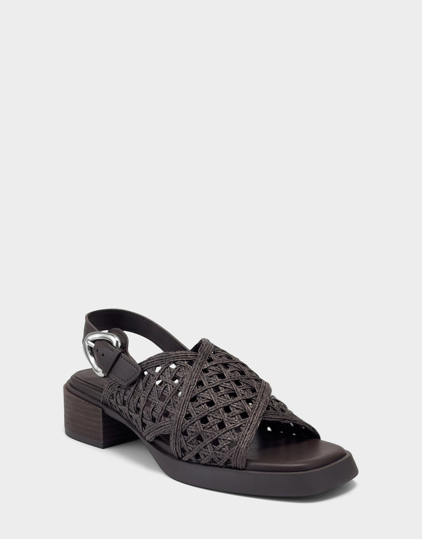 Aerosoles Demi Sandal In Dark Brown Crochet Raffia