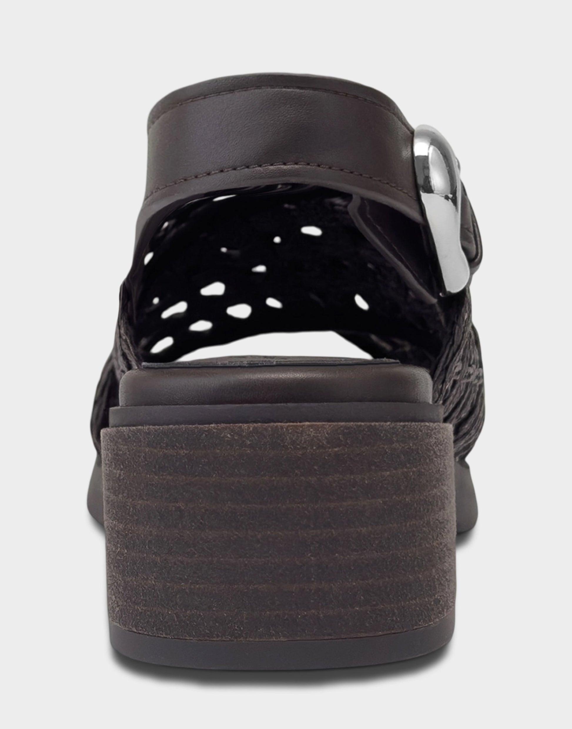Aerosoles Demi Sandal In Dark Brown Crochet Raffia