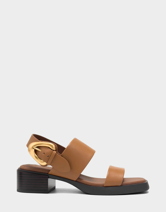 Aerosoles Women's Heeled Sandal in Tan Faux Soft Leather