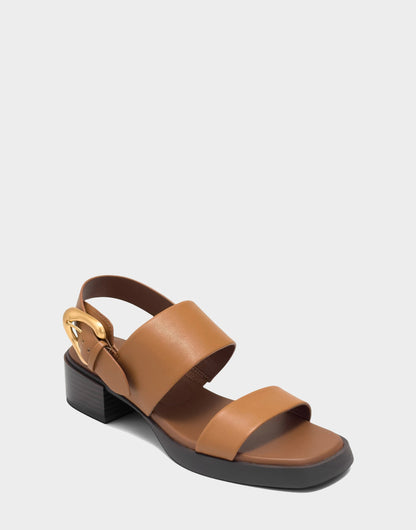 Aerosoles Women's Heeled Sandal in Tan Faux Soft Leather